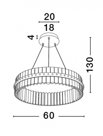 Suspensie moderna cristal - Kezo diam 60 - suspensie 4402 lm - 3500K [9]