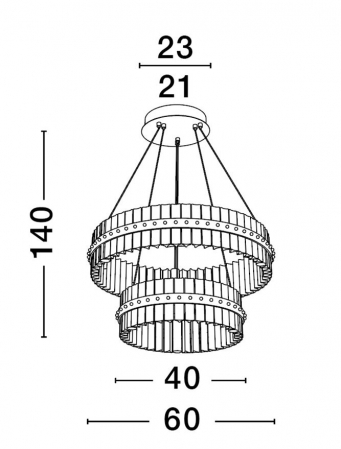 Suspensie moderna cristal - Kezo diam 60+40 - suspensie 5709 lm - 3500K [6]