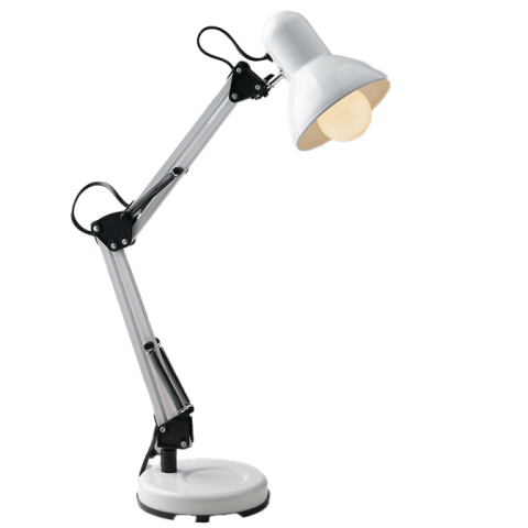 Decorative - LAMPADA DA LETTURA ARCHITETTO BIANCA CON BASE DI APPOGGIO/FISSAGGIO AL TAVOLO 1XE27 42X15X60CM
