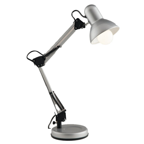 Decorative - LAMPADA DA LETTURA ARCHITETTO SILVER CON BASE DI APPOGGIO/FISSAGGIO AL TAVOLO 1XE27 42X15X60CM