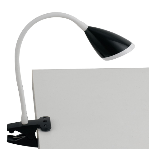 Decorative - LAMPADA DA LETTURA LED HEGEL NERA CON PINZA 3,7W 450LM 4000K 9,5X9,5X33CM