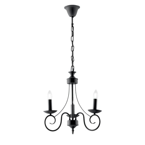 Candelabre - LAMPADARIO BEATRICE ANTRACITE 3XE14 37X120CM