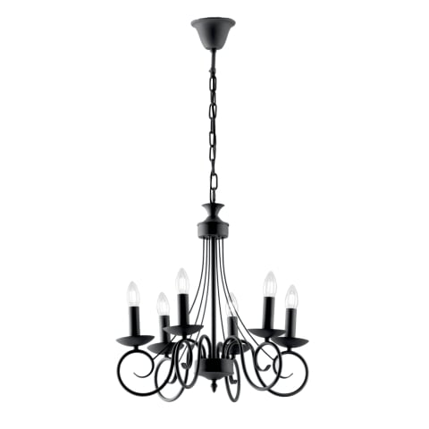 Candelabre - LAMPADARIO BEATRICE ANTRACITE 6XE14 50X120CM