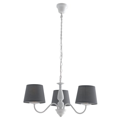 LAMPADARIO FAVOLA BIANCO/GRIGIO 3XE14 56X100CM