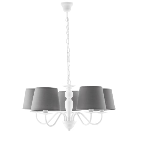 LAMPADARIO FAVOLA BIANCO/GRIGIO 5XE14 56X100CM