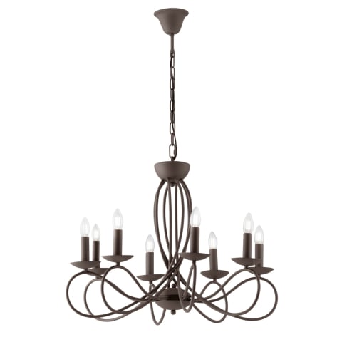 Candelabre - LAMPADARIO GINEVRA CORTEN 8XE14 70X120CM