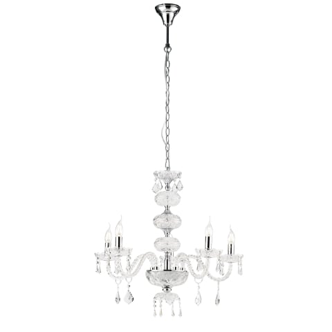 LAMPADARIO INCANTO CROMO 5XE14 69X154CM