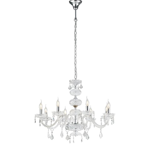 LAMPADARIO INCANTO CROMO 8XE14 83X154CM