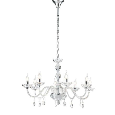 LAMPADARIO RIFLESSO CROMO 8XE14 83X190CM