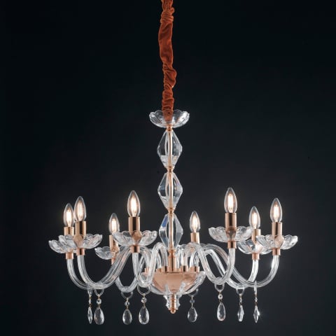 Candelabre - LAMPADARIO RIFLESSO ORO 8XE14 83X190CM