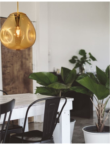 Corpuri pt interior - LAVA suspensie SP1 - 9190403 - Gold Metal Handmade Gold Glass