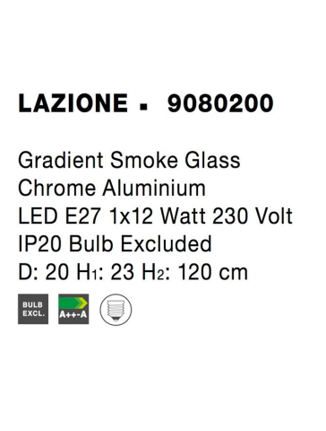 LAZIONE suspensie SP1 - 9080200 - Gradient Smoke Glass Chrome Aluminium [4]