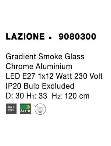 LAZIONE suspensie SP1 - 9080300 - Gradient Smoke Glass Chrome Aluminium [4]