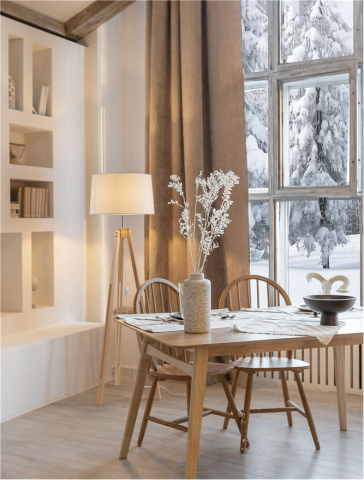 Lampadare - LE ROY lampadar - 9050165 - White Fabric Shade Natural Wood Base