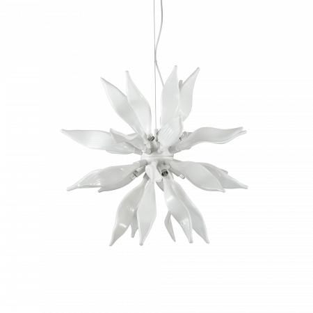 Candelabre - SUSPENSIE MODERNA LEAVES SP8 BIANCO - IDEAL-LUX