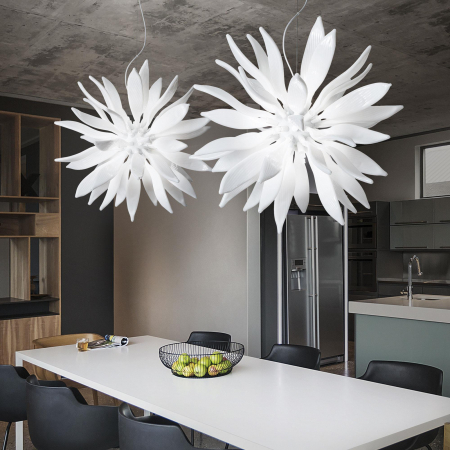 SUSPENSIE MODERNA LEAVES SP8 BIANCO - IDEAL-LUX [1]