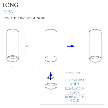 Spot aplicat plafon - LONG C0153 - Max Light [2]