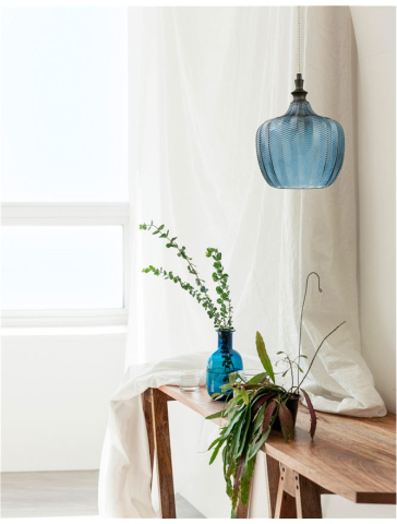 Lustre simple - LONI suspensie SP1 - 9191243 - Matt Black Metal Dark Blue Glass
