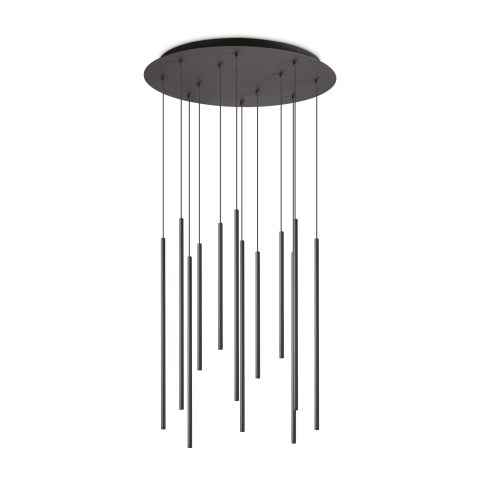 Lustre simple - LOOK LED SP12 ROUND DROP D16 ON-OFF NEGRU3000K