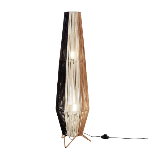 Lămpi - LUME COCONUT NERO+BIANCO+MARRONE IN METALLO 2XE27 40W LAMP SIZE D25xH90CM STRUTTURA D25XH100CM