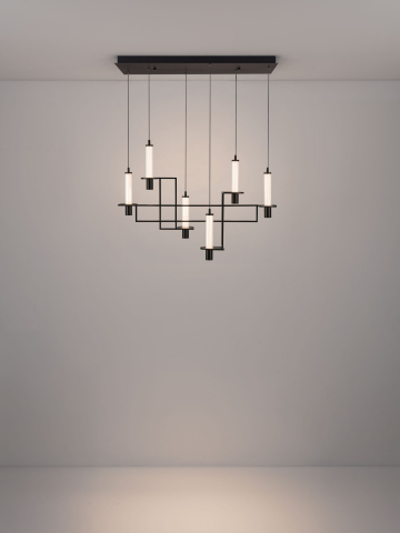 Lustre simple (suspensie) - LUMIEN 1 black - suspensie moderna liniara LINE - LED