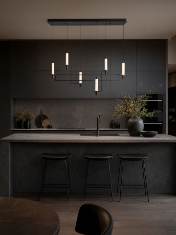 Lustre simple (suspensie) - LUMIEN 1 black - suspensie moderna LINIARA