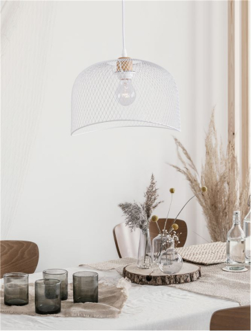 Corpuri pt interior - LYRON suspensie SP1 - 9555802 - Matt White Metal Natural Wood
