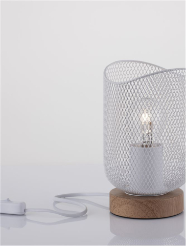 Veioze - LYRON veioza - 9555800 - Matt White Metal Natural Wood