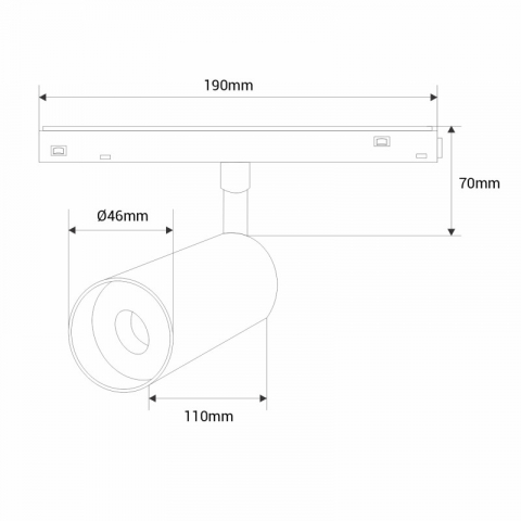 Magnetic track LED spotlight - 48V - 10W - DALI-2 dimmable CCT - White [2]