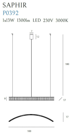 MAXLIGHT P0392 Lustre simple SAPHIR 13W [2]