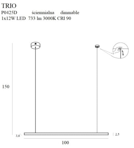 MAXLIGHT P0425D Lustre simple TRIO 1 Auriu [3]