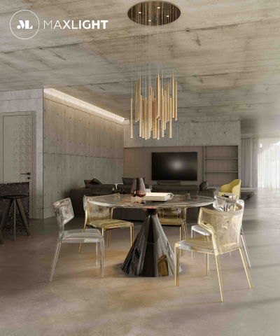 MAXLIGHT P0476D Lustre simple ORGANIC 33x1  Auriu Periat - dimmabil [2]