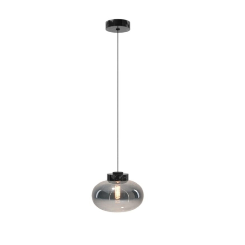 Veioze - MAXLIGHT P0515 Lustre simple MOONSTONE SMOKE GLASS+BLACK MARBLE