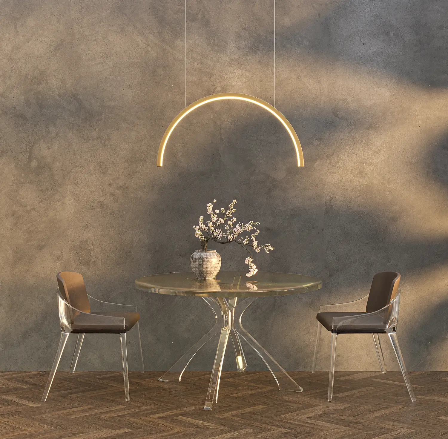 MAXLIGHT P0521 Lustre simple TRIO ARC I BRUSHED GOLD [2]