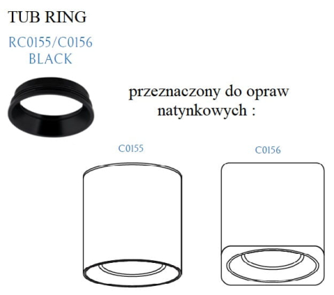 Maxlight RC0155/C0156 Decorative ring for Tub negru [2]