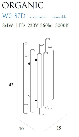 ORGANIC W0187D  - aplica auriu (alama) - dimabil [3]