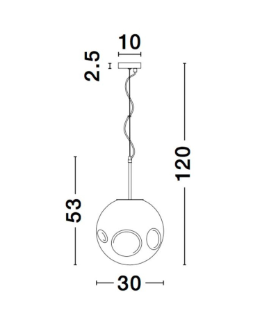 MAYAN suspensie SP1 - 9988103 - Chrome Metal Smoky Gray Glass [4]