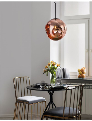 Lustre simple - MAYAN suspensie SP1 - 9988105 - Matt Black Copper Glass