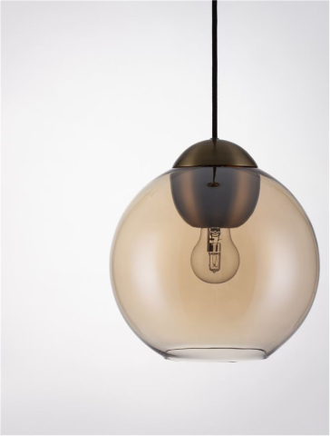 Lustre simple - MIDORI suspensie SP1 - 9009239 - Brass Gold Metal & Amber Glass