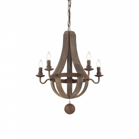 LUSTRA SIMPLA RUSTICA MILLENNIUM SP5 - IDEAL-LUX