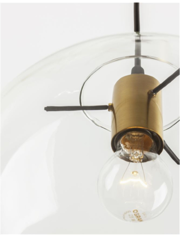 MIRALE suspensie SP1 - 9416925 - Gold Metal Clear Glass & Black PVC Wire [5]