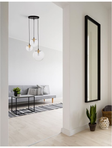 Lustre simple - MIRALE suspensie SP3 - 9416933 - Clear Glass & Gold Metal, Black PVC Wire