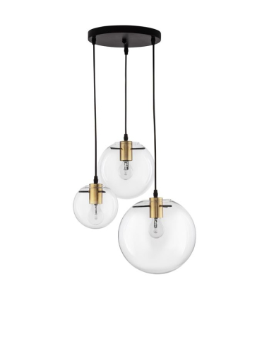 MIRALE suspensie SP3 - 9416933 - Clear Glass & Gold Metal, Black PVC Wire [1]