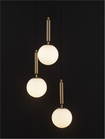 Lustre simple - MONET suspensie SP3 - 9080127 - Brass Gold Metal Opal Glass