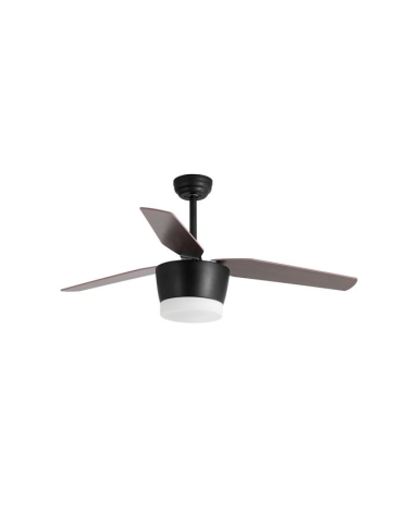 MONSOON plafoniera - 5260251 - Body: Steel Matt Black and Glass, Blades: Oak Wood [1]