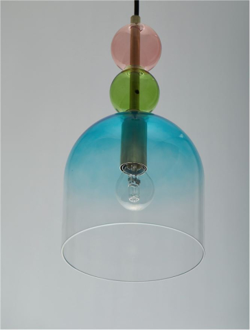 MURANO suspensie SP1 - 9009233 - Sandy Gold Metal Glossy Light Green, Blue & Pink Glass [2]