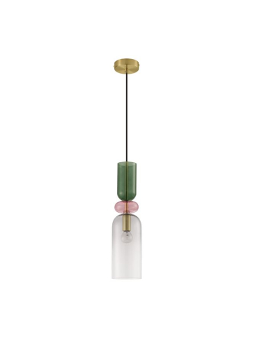 MURANO suspensie SP1 - 9009236 - Sandy Gold Metal Glossy Light Green, Blue & Pink Glass [1]