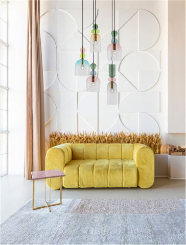 Lustre simple - MURANO suspensie SP5 - 9009238 - Sandy Gold Metal Glossy Light Green, Blue & Pink Glass