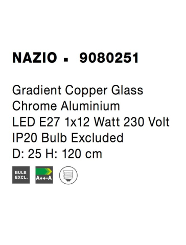 NAZIO suspensie SP1 - 9080251 - Gradient Copper Glass Chrome Aluminium [4]