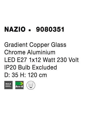 NAZIO suspensie SP1 -  9080351 - Gradient Copper Glass Chrome Aluminium [4]